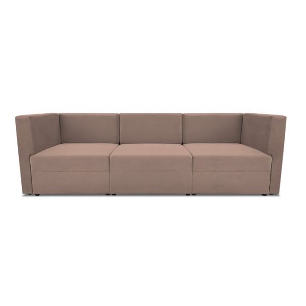 Диван модульный прямой «Бергамо», три секции, велюр, цвет dream yellow