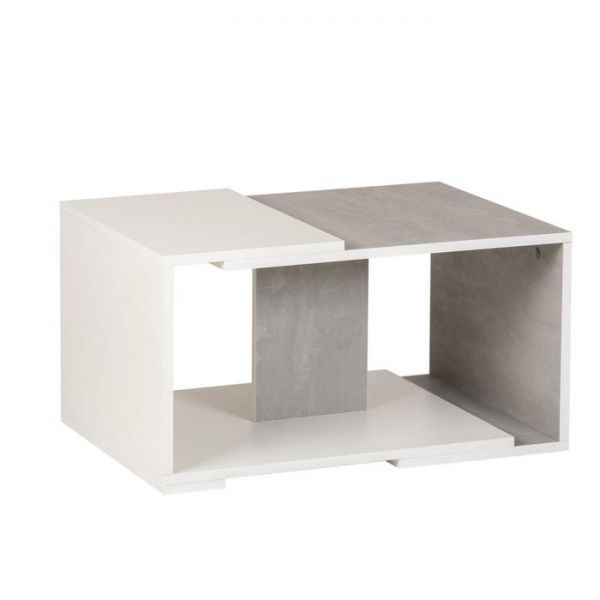 Стол журнальный Честер, 700х500х350,  Бетон/Белый