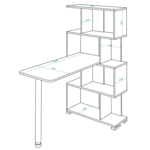 Стол-стеллаж «СЛ-5-4СТ», 750 ? 1099 ? 1395 мм, цвет карамель