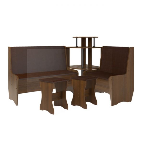 Кухонный уголок Трапэзи ТЕССЕРА без стола 1582х1182х990 САЛАМАНДЕР-рыжий /Орех Экко