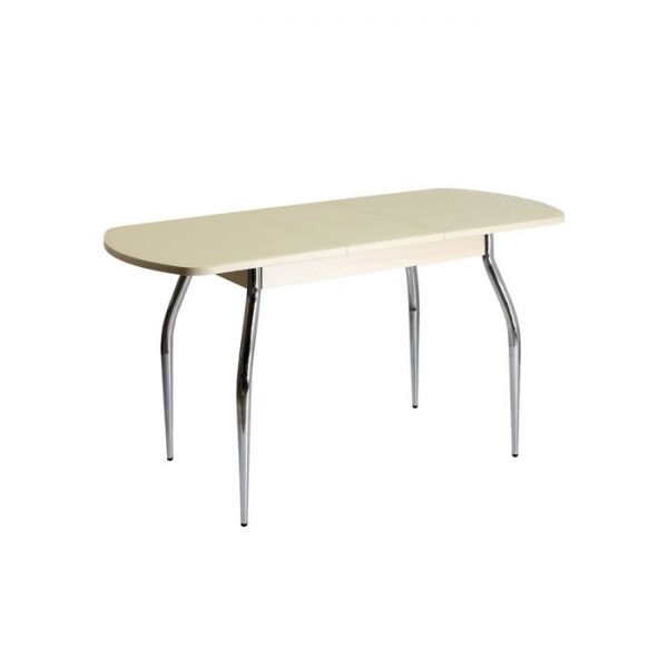 Стол раздвижной Созвездие Стин, 1100(1420)х700х760, Дуб/Песок/Хром фигурные