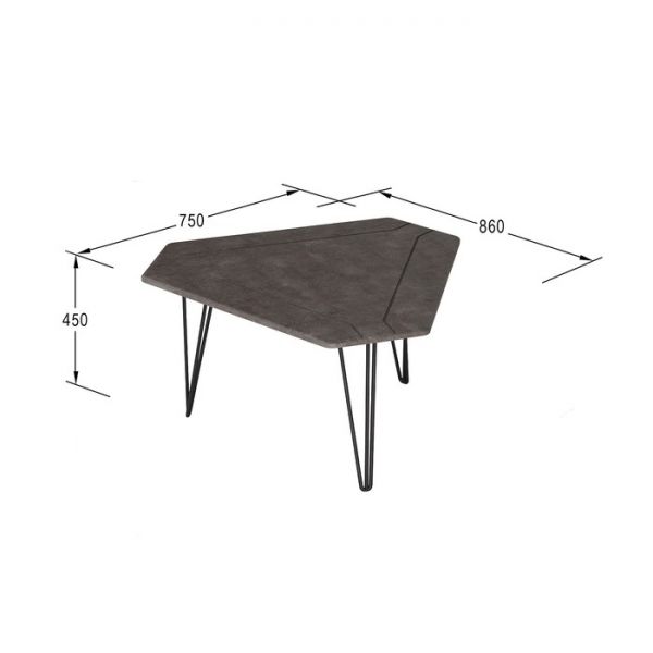 Стол журнальный «ТЕТ 450», 860 ? 750 ? 450 мм, цвет серый бетон