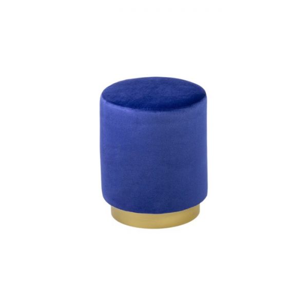 Пуф САНТАЛ  390х390х460 синий велюр/золотая опора