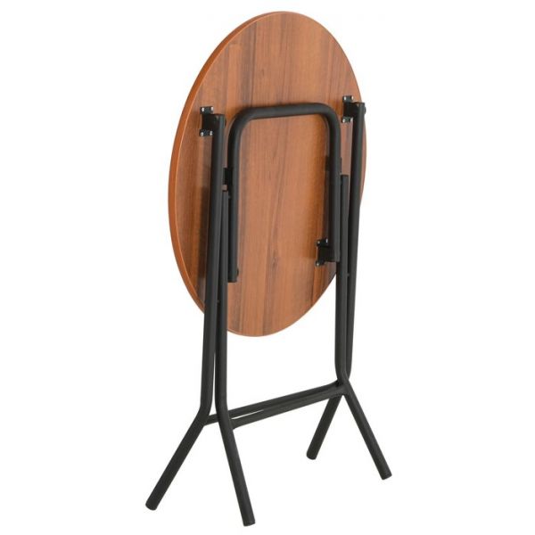 Стол складной Ривьера круглый D700, 700х700х750, Орех ноче Экко/Черный