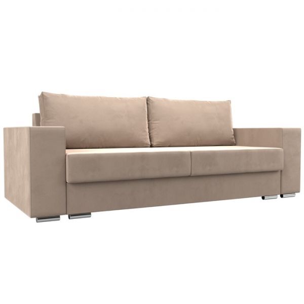 Прямой диван «Исланд», велюр, цвет бежевый