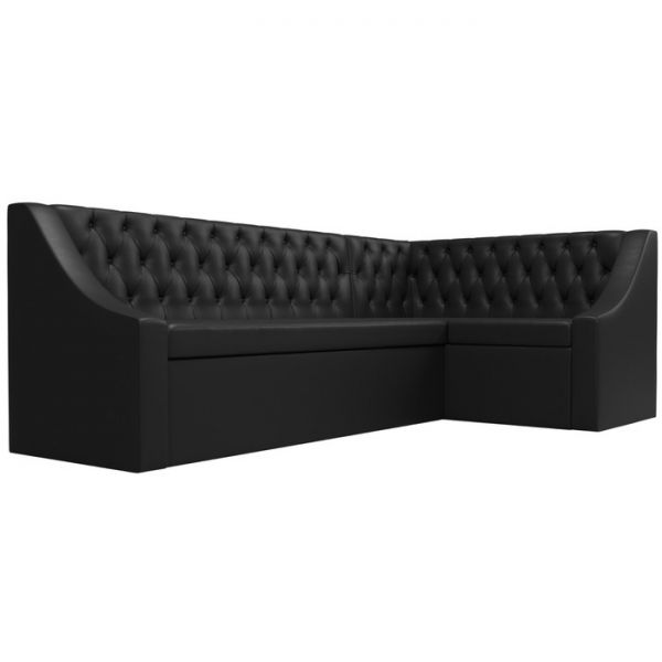 Кухонный угловой диван «Мерлин», механизм дельфин, экокожа, цвет коричневый