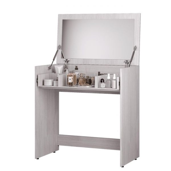 Туалетный столик  Кимберли 802х460х824 ясень белый/лакобель черная