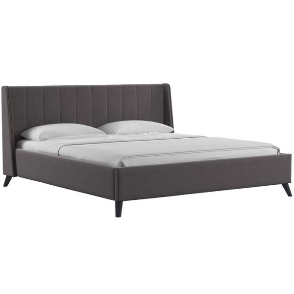 Кровать Мелисса, 1800х2000, ортопедическое осн+ПМ, Вивальди 24/Темный серо-коричневый