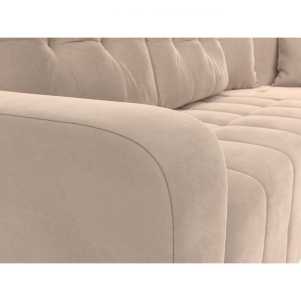 Угловой диван «Кембридж», механизм еврокнижка, велюр, цвет бежевый