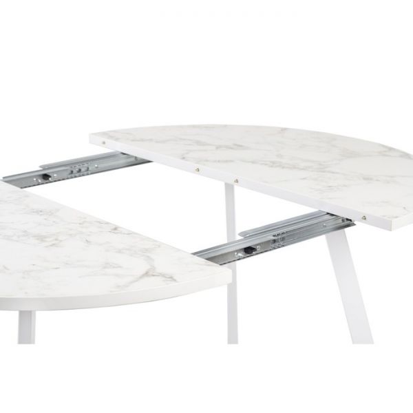 Стол РИМ D-940/1390х940х760 Мрамор Белый/Опора Гермес белая глянцевая