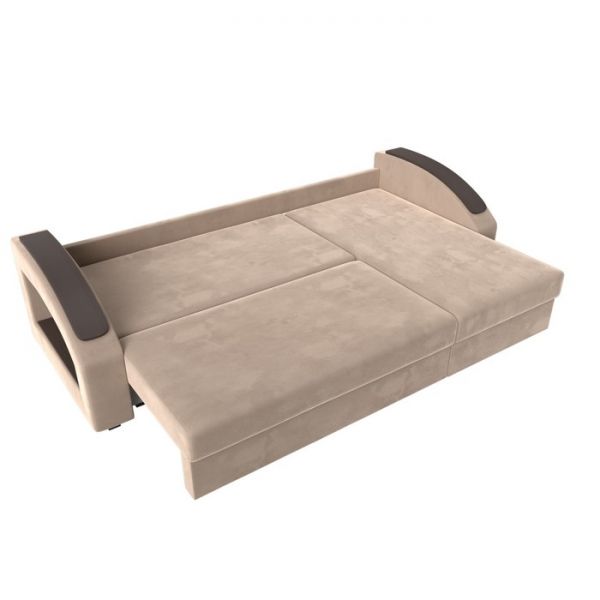 Угловой диван «Канзас», механизм еврокнижка, велюр, цвет бежевый