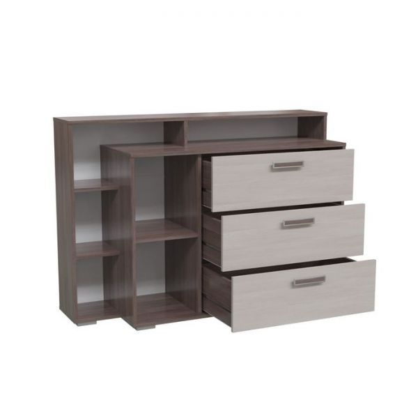 Комод с дверкой и тремя ящиками Бодега темный/светлый