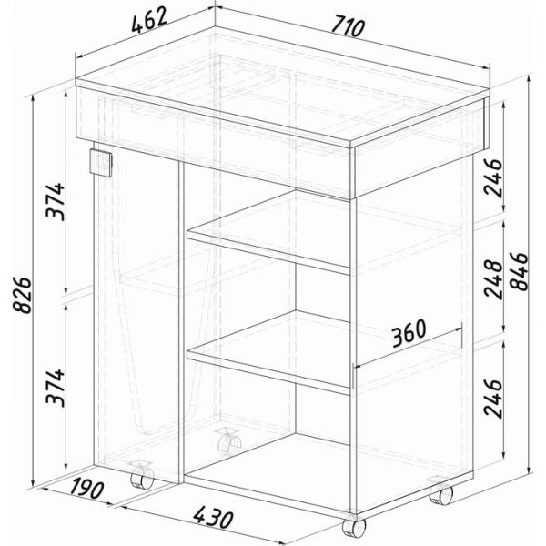 Тумба многоцелевого назначения Тео 710х462х866 крафт/ясень белый