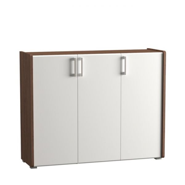 Комод Камея 10.99, 1300х413х1040, Орех селект каминный/Белый глянец