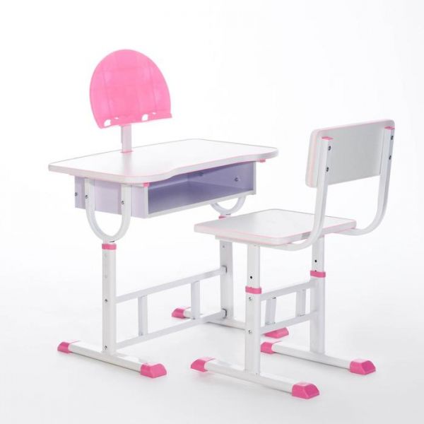 Растущая парта со стулом S03, розовая, ростовая группа №3-4