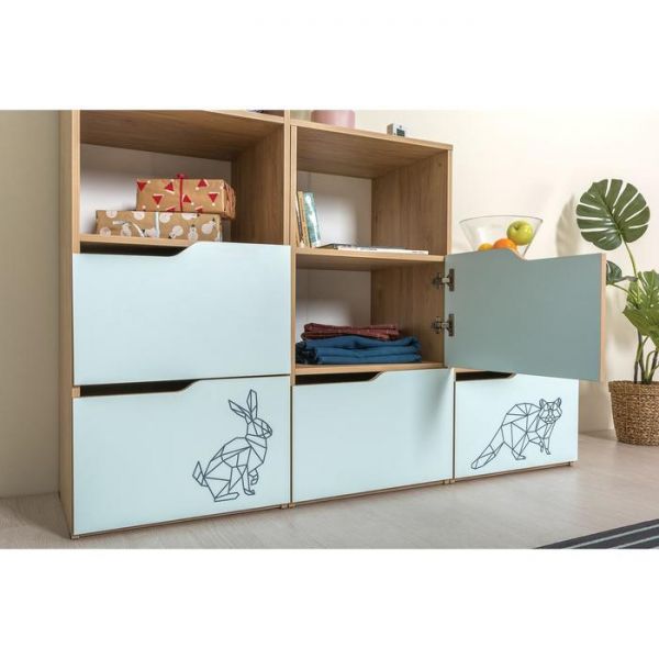 Шкаф Гудвин 13.26, 508х447х1304, Гикори рокфорд/Мята