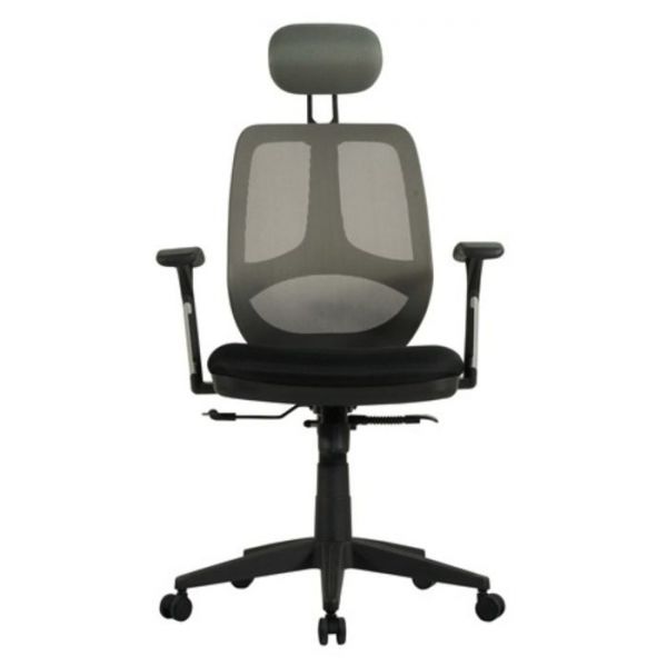 Кресло оператора BRABIX Saturn ER-400, с подголовником, комбинированное чёрное/серое