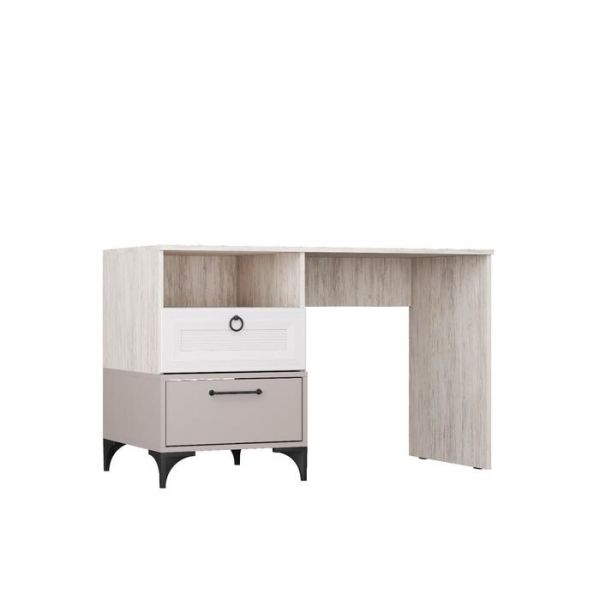 Стол письменный СП-8 Фьюжн 1200х570х750 Белый/ корпус Глиняный серый/ Артвуд светлый