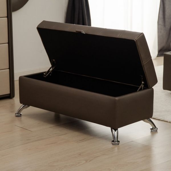 Банкетка «Рондель» с ПМ, 950 ? 410 ? 420 мм, экокожа, цвет взбитые сливки