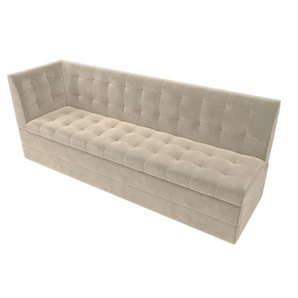 Кухонный диван «Бриз с углом», микровельвет, правый угол, цвет бежевый