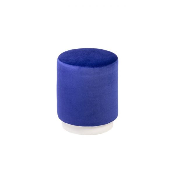 Пуф САНТАЛ  390х390х460 синий велюр/белая опора