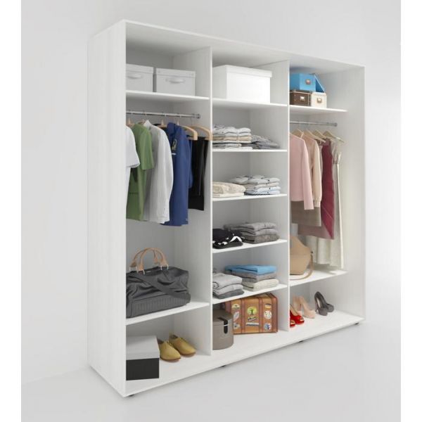 Шкаф-купе «Акцент-Сим ДЗ», 1500 ? 600 ? 2310 мм, ЛДСП, зеркало, цвет выбеленное дерево