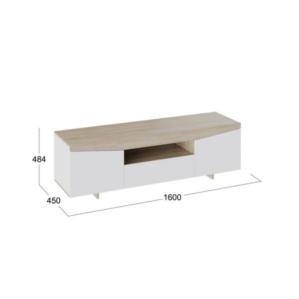 Тумба под ТВ-1 484х1600х450 Белый Ясень/ Дуб Сонома
