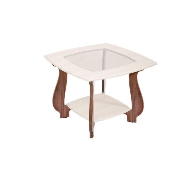 Стол журнальный СЖ22, 700х700х520, Шампань/Ясень шимо темный