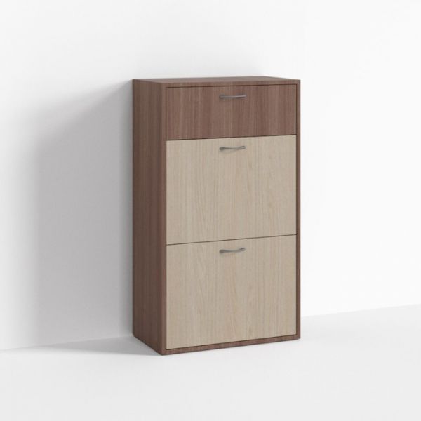 Тумба для обуви ПР-Т-1-7, 600х334х1050 мм, ясень шимо светлый, ясень шимо темный