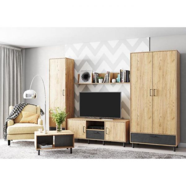 Тумба ЛОФТ для ТВ-21  2000х550х590 Дуб Бунратти/ Малави