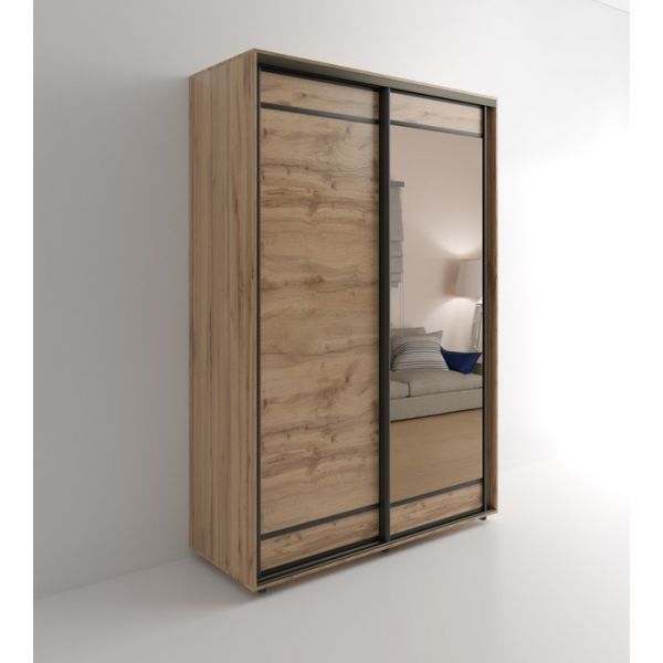 Шкаф-купе «Акцент-Лайт ДЗ», 1000 ? 600 ? 2310 мм, ЛДСП, зеркало, цвет дуб крафт