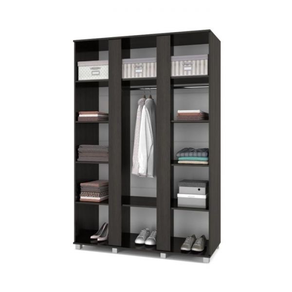 Шкаф Пандора-П32 520х1400х2100 трёхстворчатый с зеркалом Венге/дуб млечный