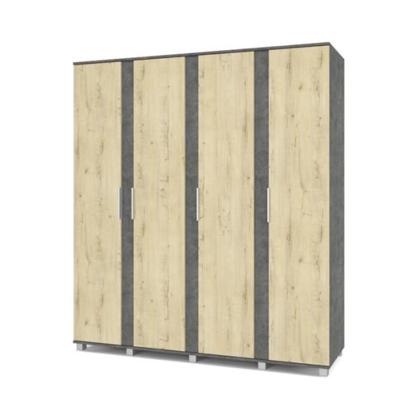 Шкаф Пандора-П41 520х1900х2100 4-х створчатый   Камень темный/дуб ирландский