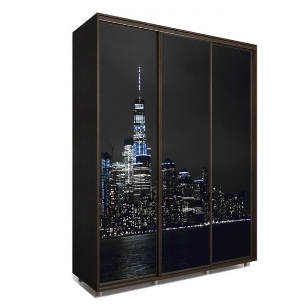 Шкаф-купе Яркий-222 1770х600х2300 Венге Темный/Мегаполис 4