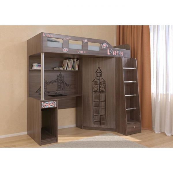 Детский комплекс «Астра 7», цвет дуб шамони, фотопечать «Биг Бен»