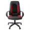 Кресло офисное BRABIX Strike EX-525, экокожа чёрная, ткань чёрная/бордовая