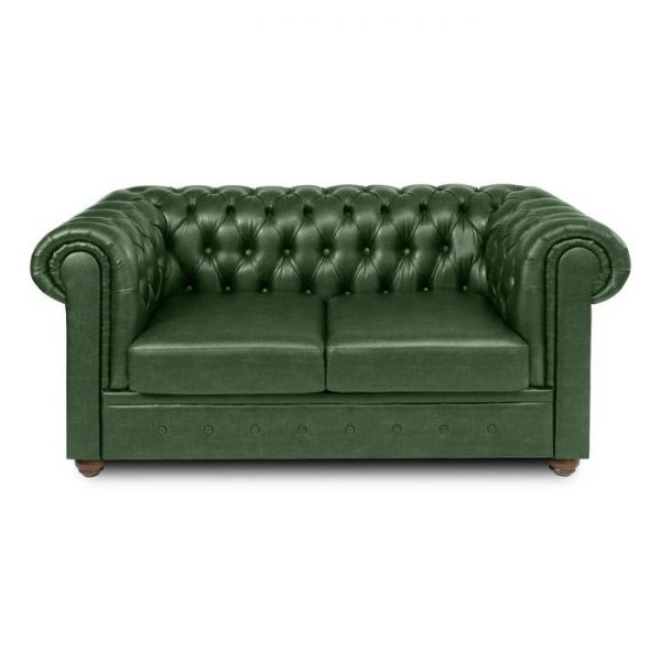 Диван "Честерфилд" 2х местный, экокожа, темно-зеленый