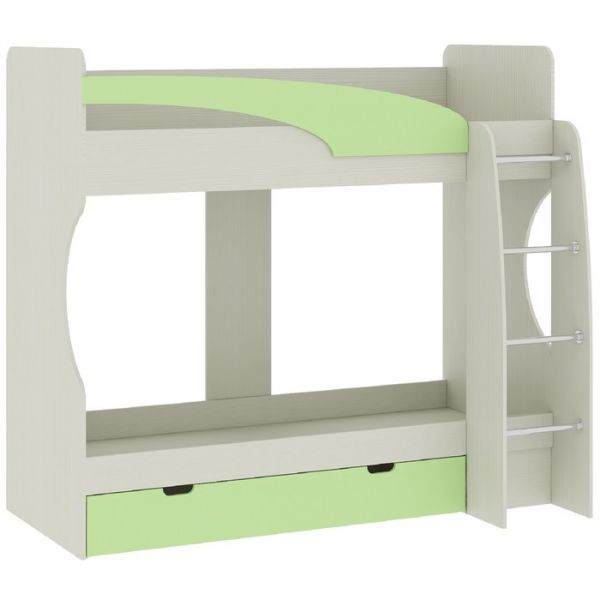 Кровать Карамель 77-02 1856х2042х1126 Сосна карелия /Зелёный