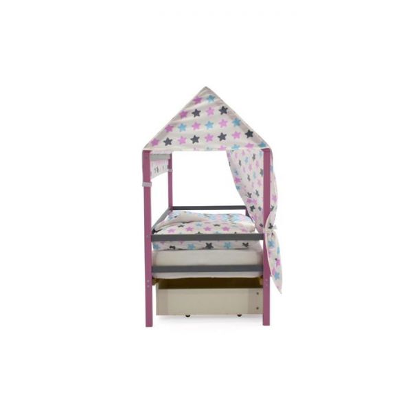 Крыша текстильная Бельмарко для кровати-домика Svogen звезды, графит, лаванда, бирюза