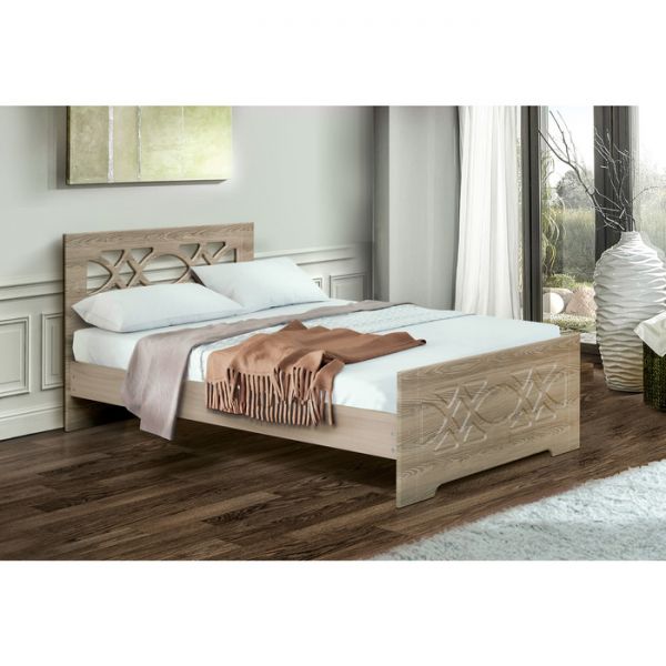 Кровать «Венеция 7», 1200 ? 2000 мм, цвет ясень шимо светлый/арон матовый