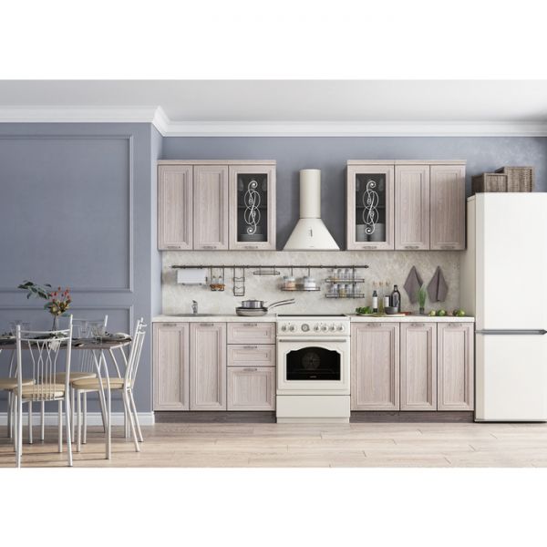 Кухонный гарнитур Легенда-34  2,0 Ясень Анкор Нордик/Ясень Анкор Темный