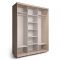 Шкаф-купе Модный Зеркало+ЛДСП Ясень шимо светлый/Белый/Венге светлый 1800х600х2300