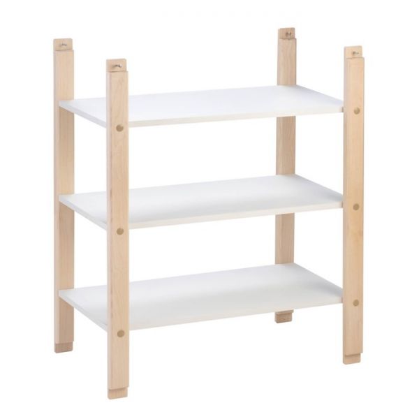 Стеллаж «Векст», 700 ? 350 ? 850, штабелируемый, массив сосны, белый