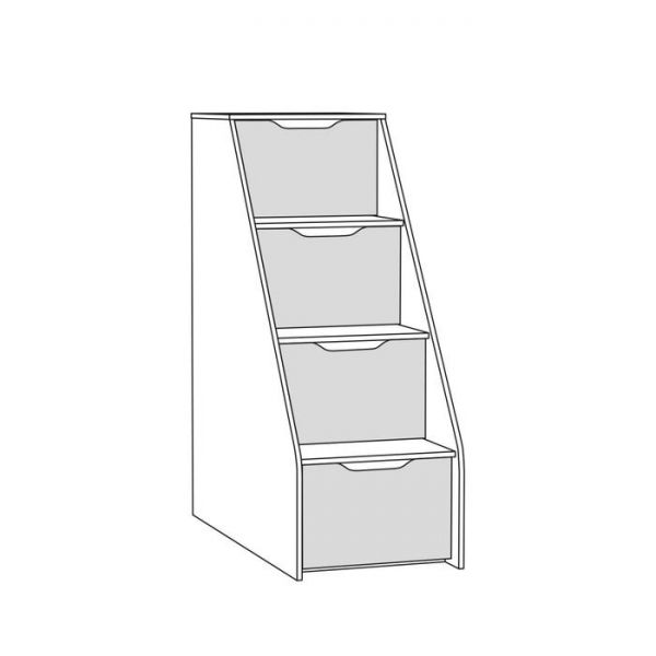 Лестиница-шкаф Гудвин 10.25, 508х1050х1304, Гикори рокфорд/Мята