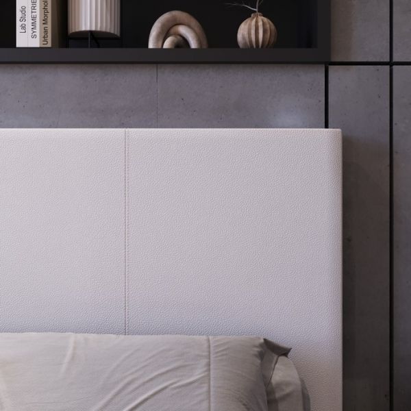 Кровать «Атриум New» с ПМ, 1400 ? 2000 мм, 1 ящик, экокожа, цвет белый