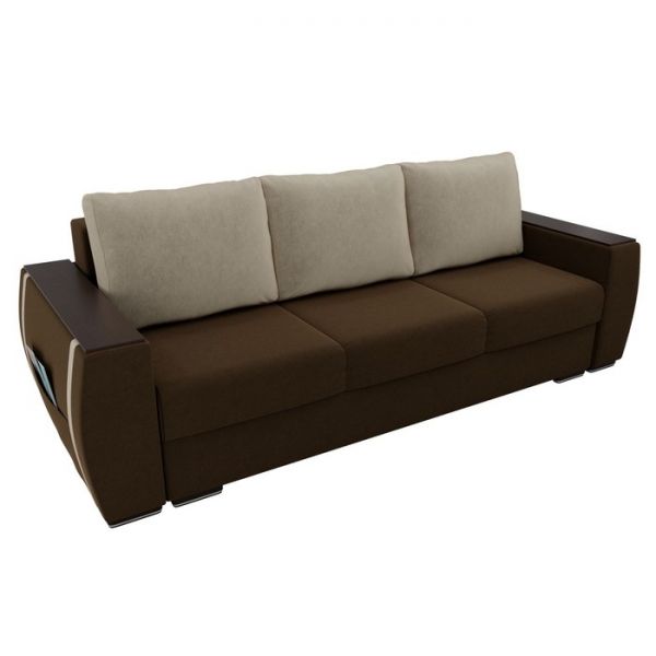 Прямой диван «Брион», механизм еврокнижка, рогожка, цвет серый