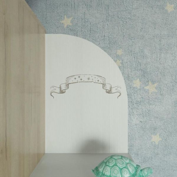 Шкаф пенал Бриз 700х360х1720 Дуб ривьера/Рамух белый/Синий Бриз