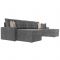 П-образный диван «Ливерпуль», механизм дельфин, рогожка, цвет серый
