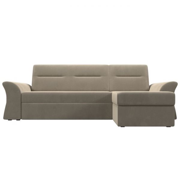 Угловой диван «Клайд», механизм дельфин, микровельвет, цвет бежевый