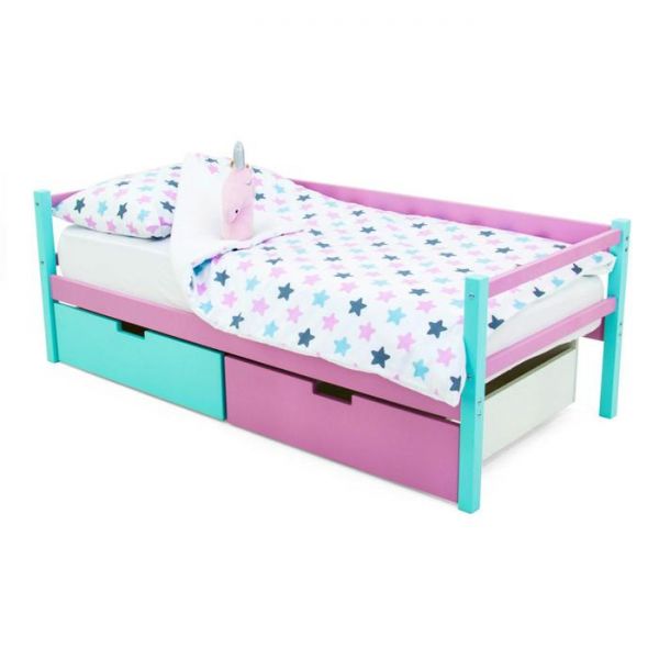 Детская кровать-тахта Svogen мятный-лаванда